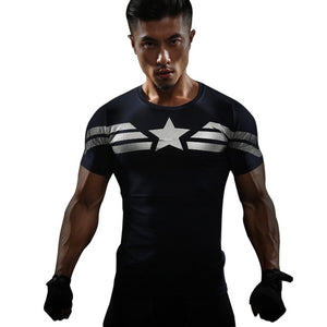 Captain America 3D Fitness T-Shirt